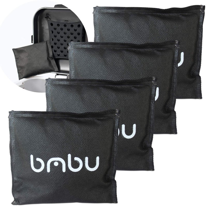BMBU Bamboo Charcoal Deodorizer Bag for Litter Disposal Box/Diaper Pails (4 Pack) - Replacement Inserts for PetFushion Portable Cat Litter Disposal - Absorb and Eliminate Odors/Smells - Image 1
